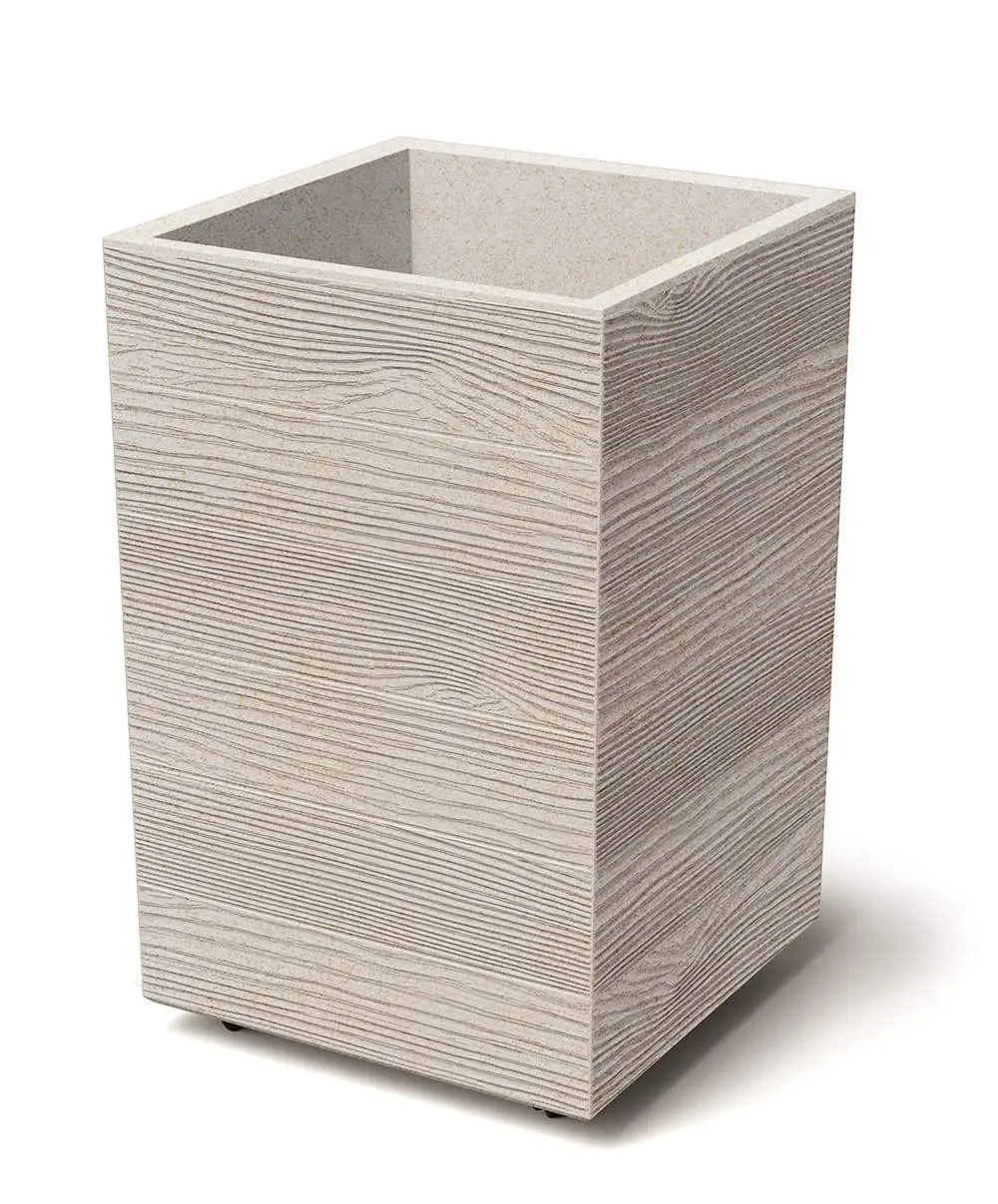 Prosperplast Květináč MADERAN SQUARE HIGH ECO WOOD 38,5 cm bílý