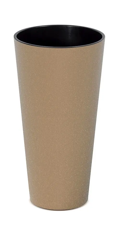 Prosperplast Plastový květináč TUBUS Slim Eco Wood 20 cm hnědý