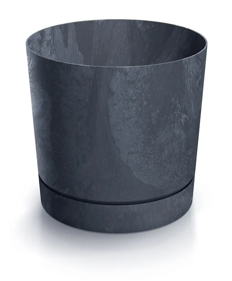 Prosperplast Květináč TUBOS P BETON EFFECT antracitový matný, varianta 29,2 cm