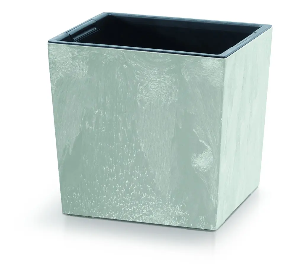 Prosperplast Květináč NURBI CUBE BETON EFFECT šedý, varianta 24 cm