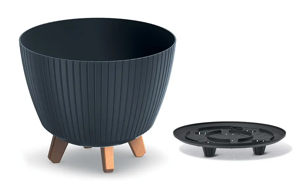 Prosperplast Plastový květináč LAMIAL antracitový, varianta 23,2 cm