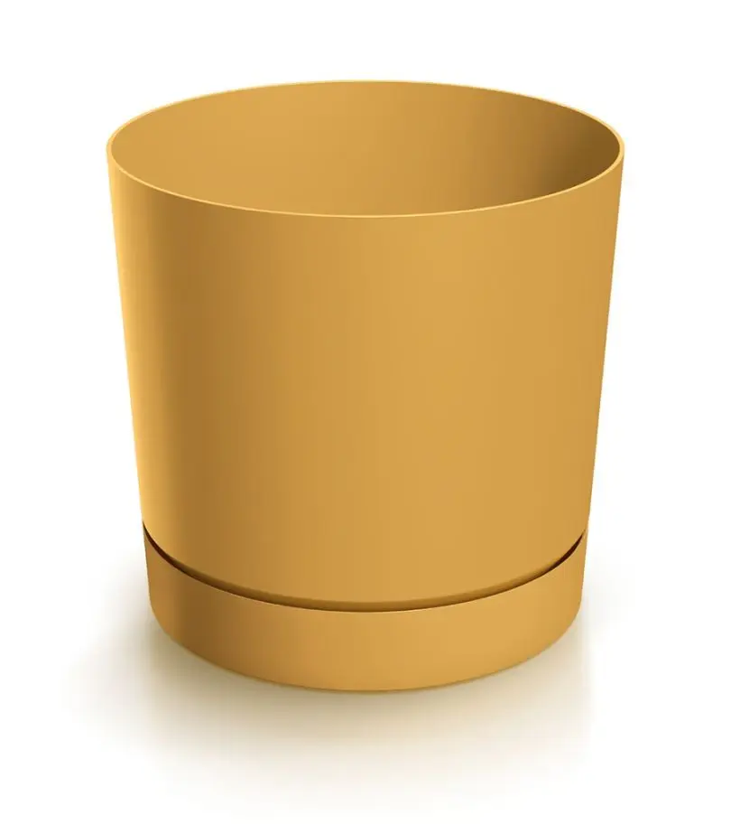 Prosperplast Plastový květináč TUBOS P s miskou hořčicový, varianta 23,9 cm
