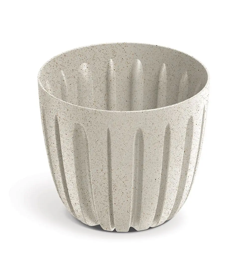Prosperplast Plastový květináč WARIOS ECO WOOD bílý matný, varianta 16,8 cm