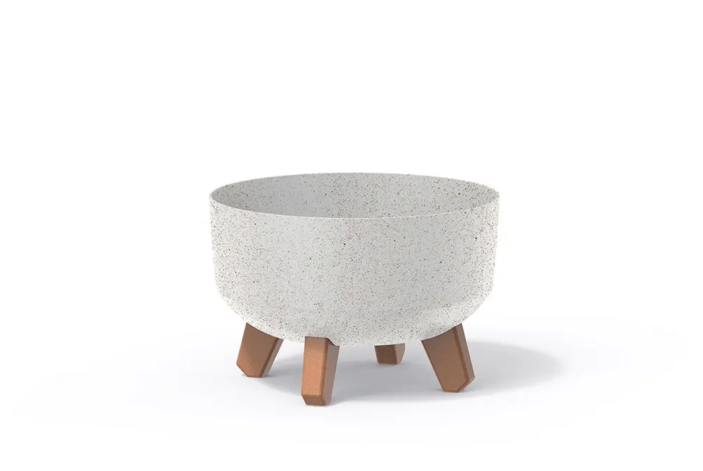 Květináč GRACIA LOW ECO WOOD bílý 38cm