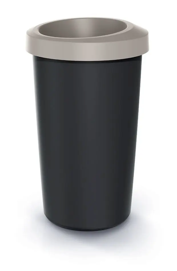 Prosperplast Odpadkový koš COMPACTO světle hnědý/černý, varianta 45 l