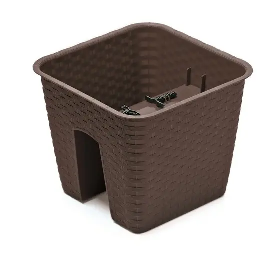 Prosperplast Truhlík na zábradlí RATONA hnědý 28 cm