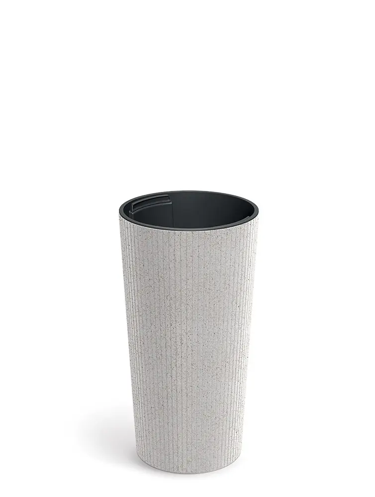 Prosperplast Květináč Lamie Slim Eco Wood bílý, varianta 20 cm