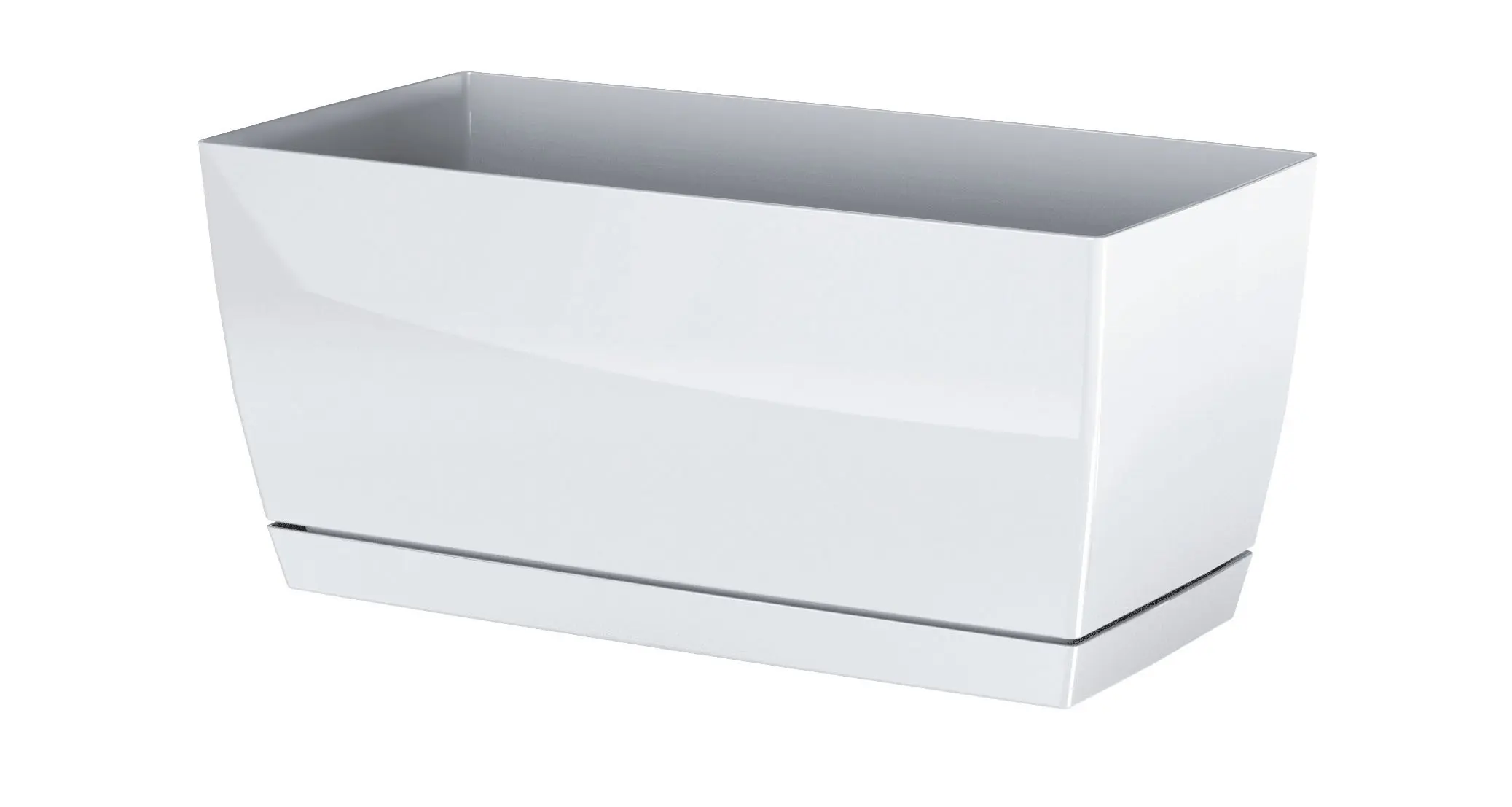 Prosperplast Truhlík KUBA s miskou bílý, varianta 39 cm