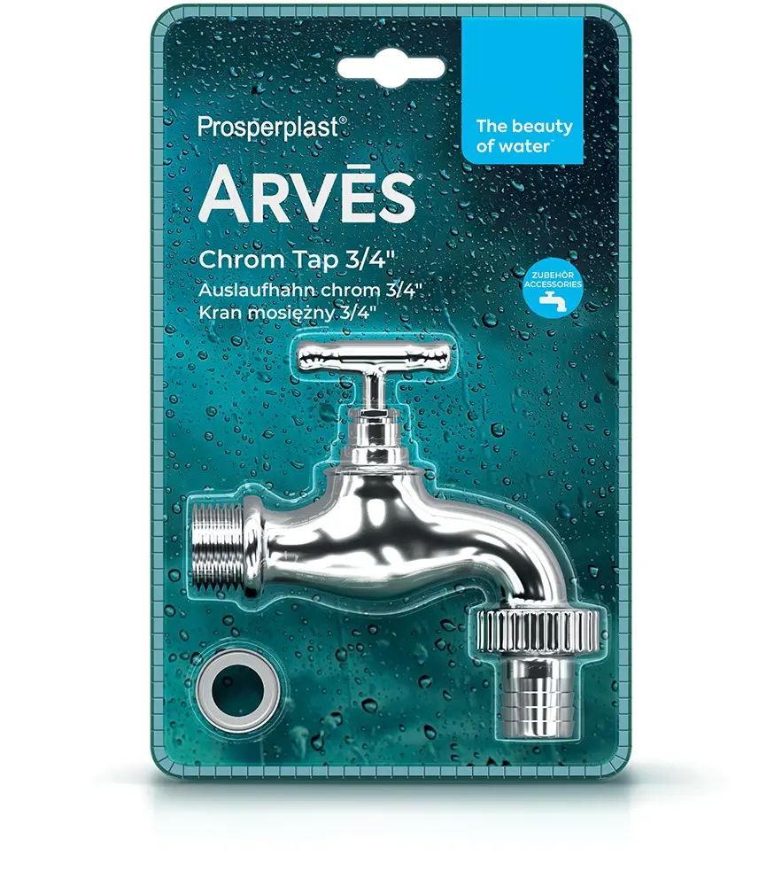 Prosperplast Kohoutek k sudu na dešťovou vodu APIT 3/4" stříbrný
