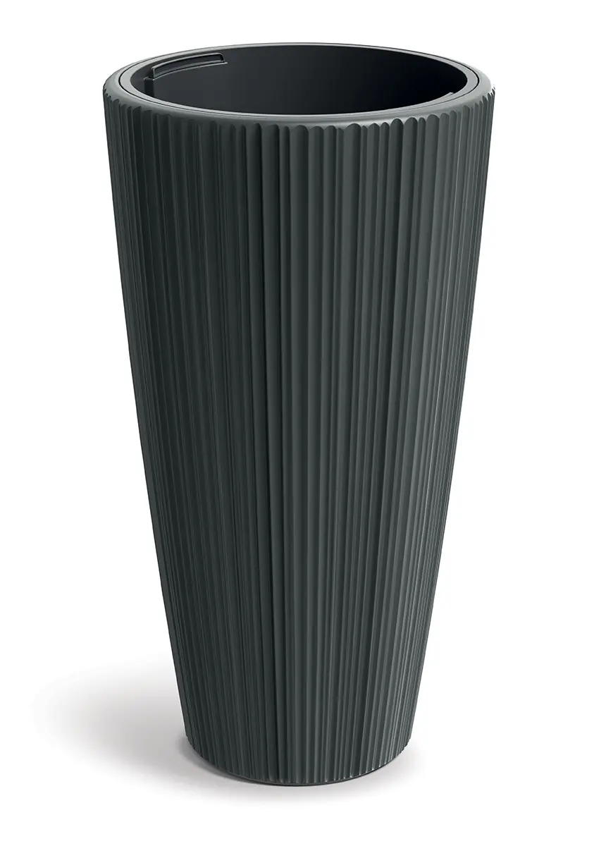 Prosperplast Plastový květináč OROS 39 cm tmavě šedý matný