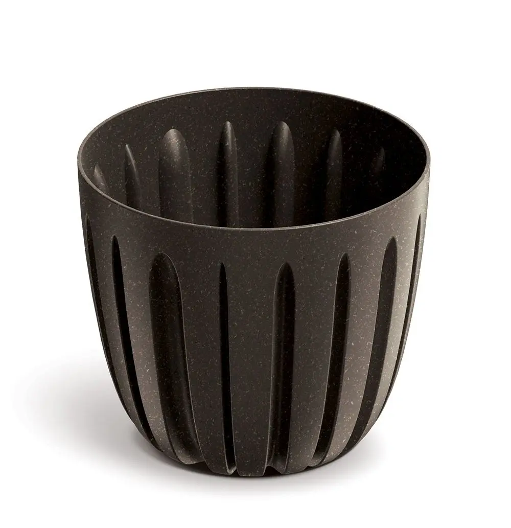 Prosperplast Plastový květináč WARIOS ECO WOOD kávový matný, varianta 13,8 cm