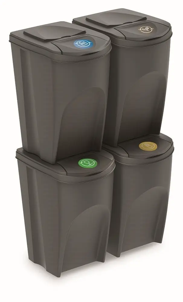PROSPERPLAST Sada odpadkových košů SORTIBOX, 4x35l