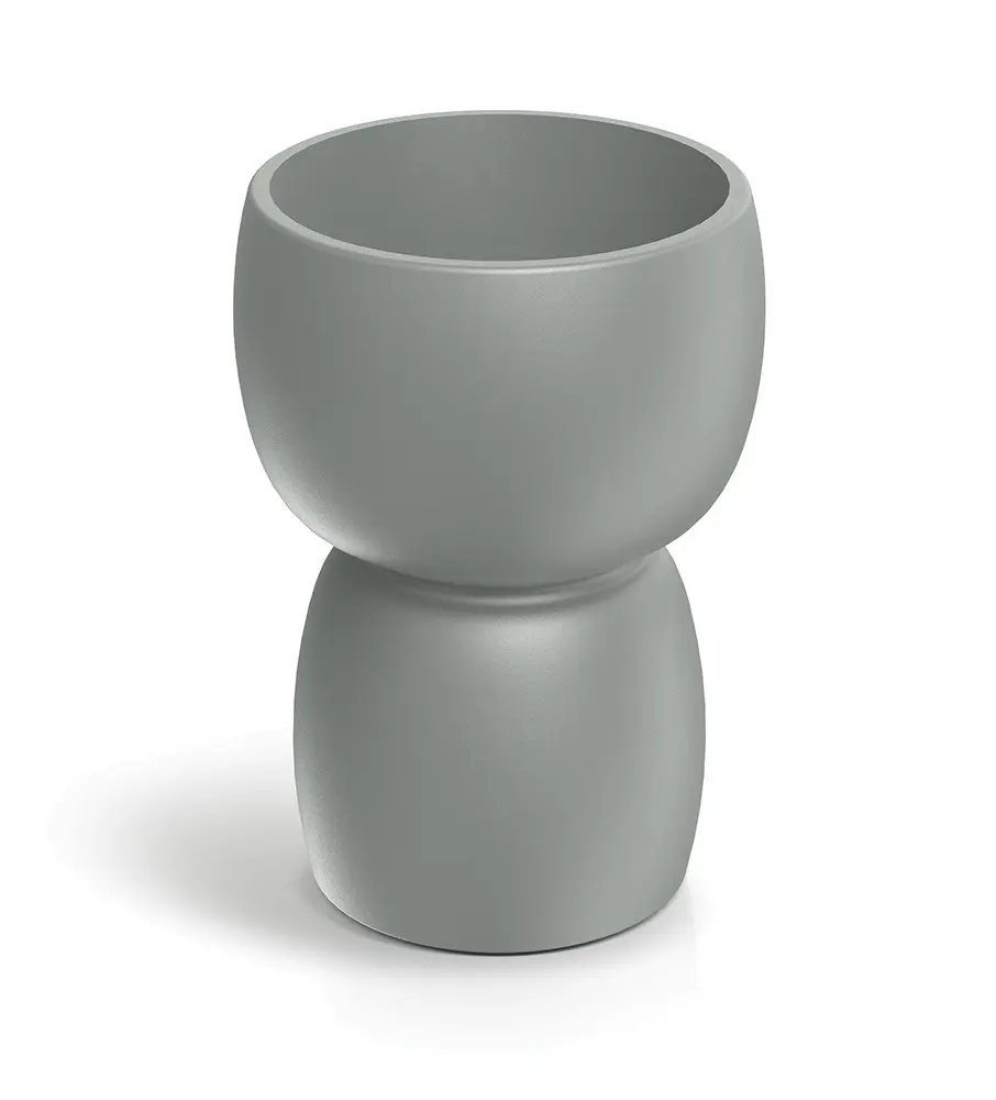 Prosperplast Plastový oboustranný květináč DUALOS ROUNDOS betonově šedý, varianta 30/25 cm