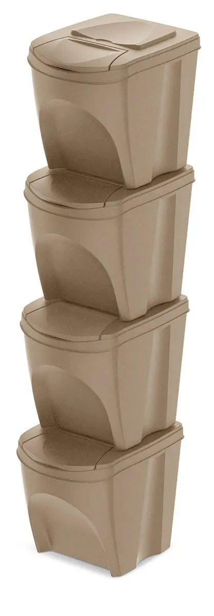 Prosperplast Sada 4 odpadkových košů Soorti ECO na tříděný odpad 4 x 25 l
