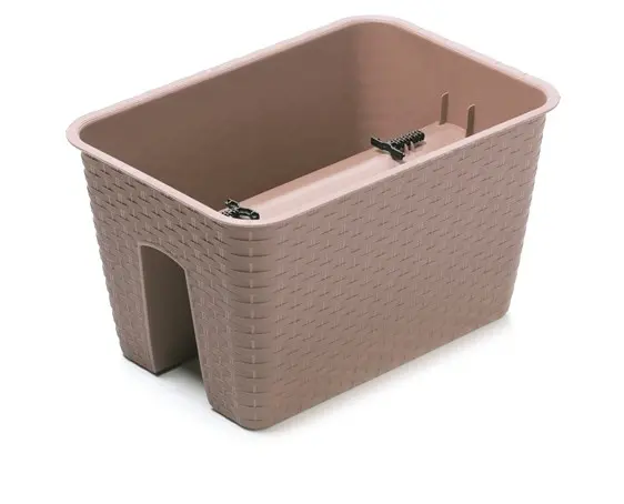 Prosperplast Truhlík na zábradlí RATONA mocca 40 cm