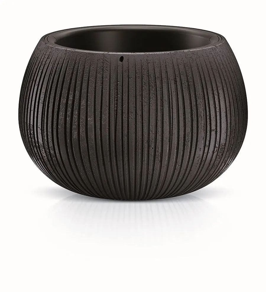 Prosperplast Obal na květináč s vkladem Bowl černý, varianta 18 cm
