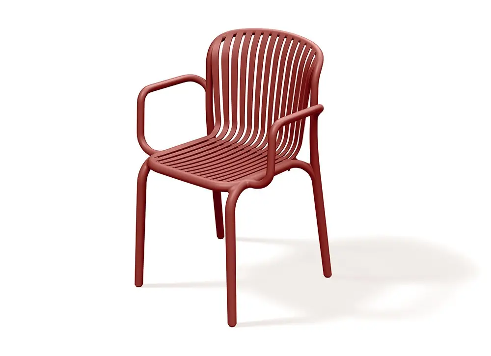 Prosperplast Zahradní židle s područkami BRENES 57,5x53x82,5 cm retro červená