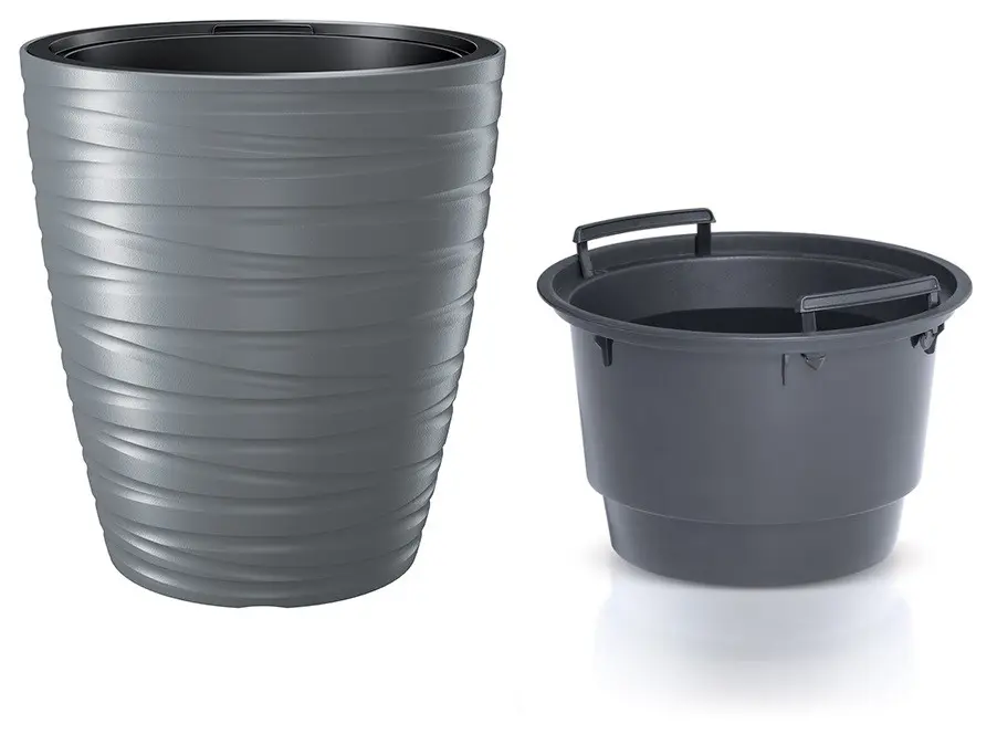 Prosperplast Květináč s vkladem MAXE světle šedý, varianta 29,6 cm