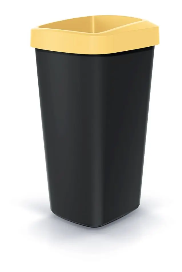 Prosperplast Odpadkový koš COMPACTO DROPIN černý/světle žlutý, varianta 45 l