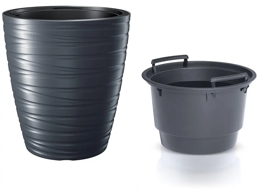 Prosperplast Květináč s vkladem MAXE antracit, varianta 37,5 cm