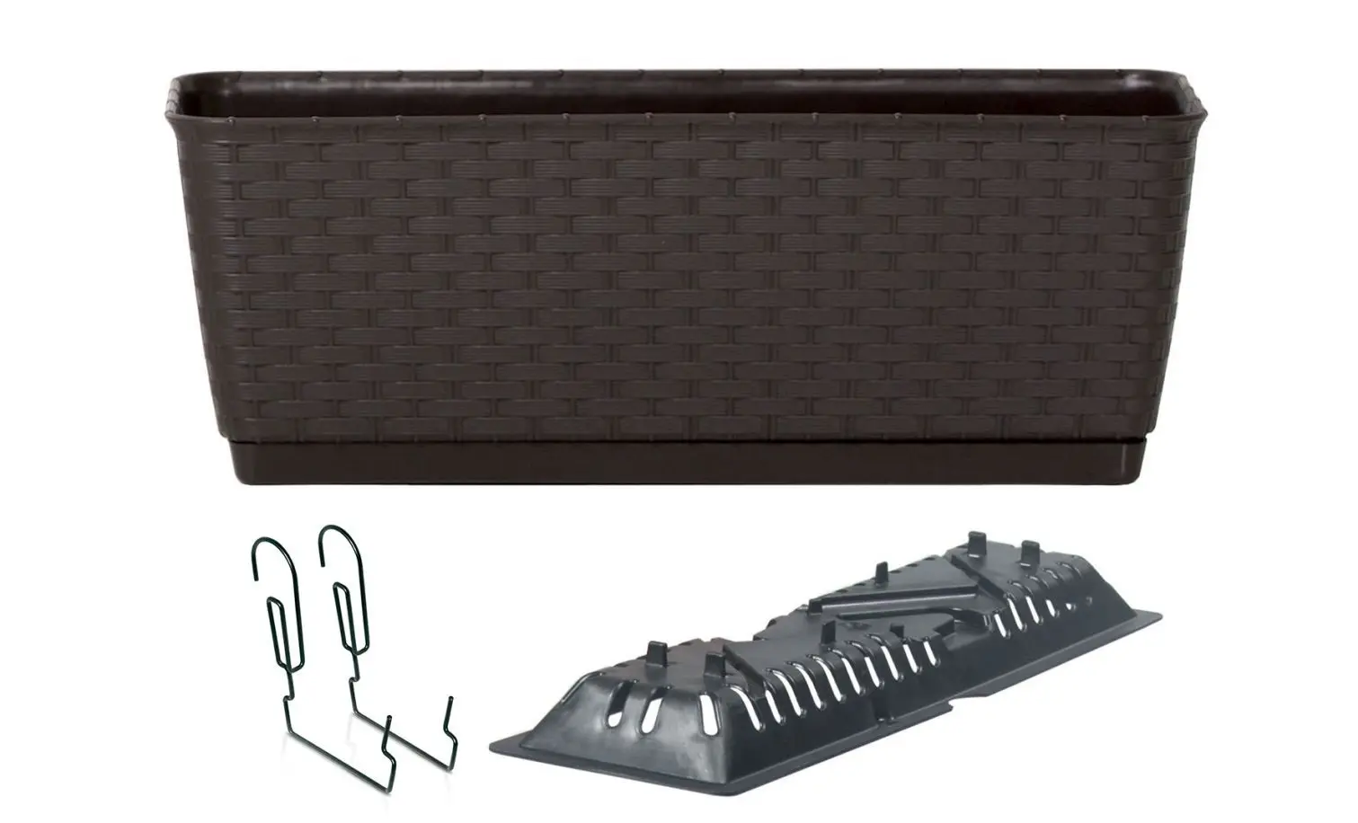 Prosperplast Truhlík s háky TEZIR černý, varianta 59 cm