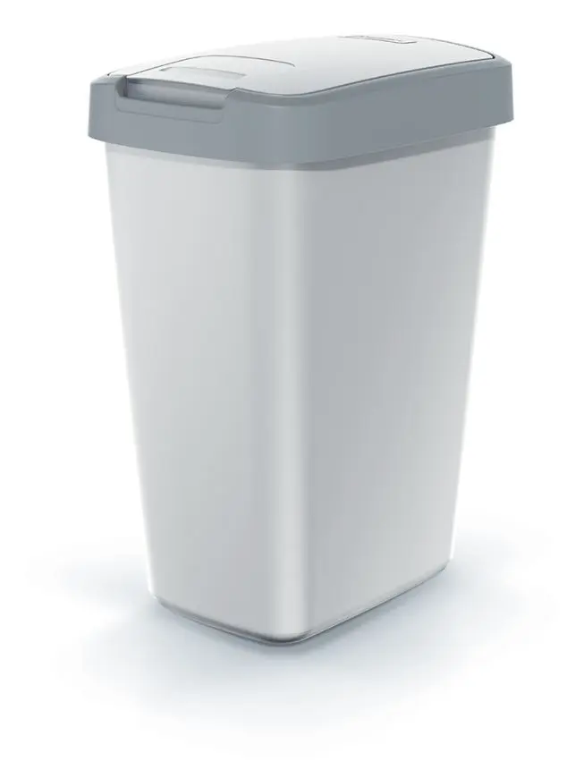 Prosperplast Odpadkový koš COMPACTO FLAS s víkem popelavě šedý/světle šedý, varianta