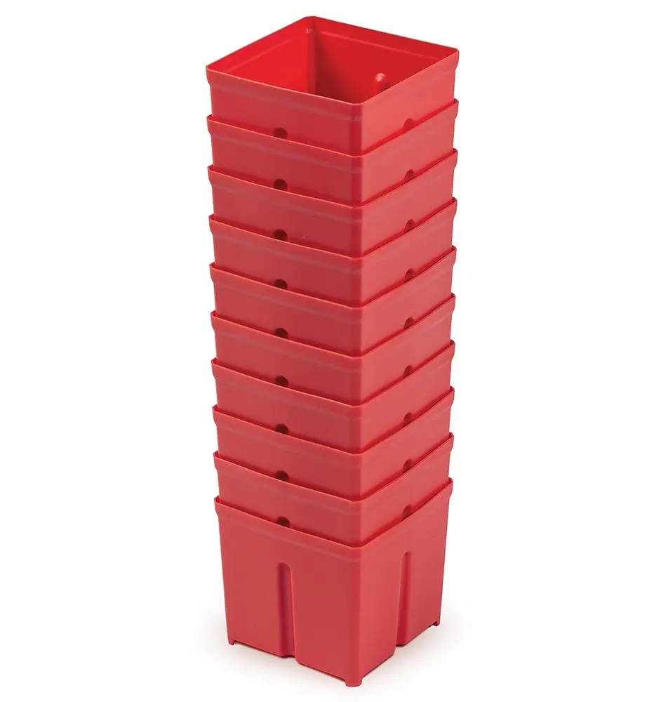 Prosperplast Sada 10 plastových boxů na nářadí TIGER BOX 10,5x10,5x9,7 cm červená
