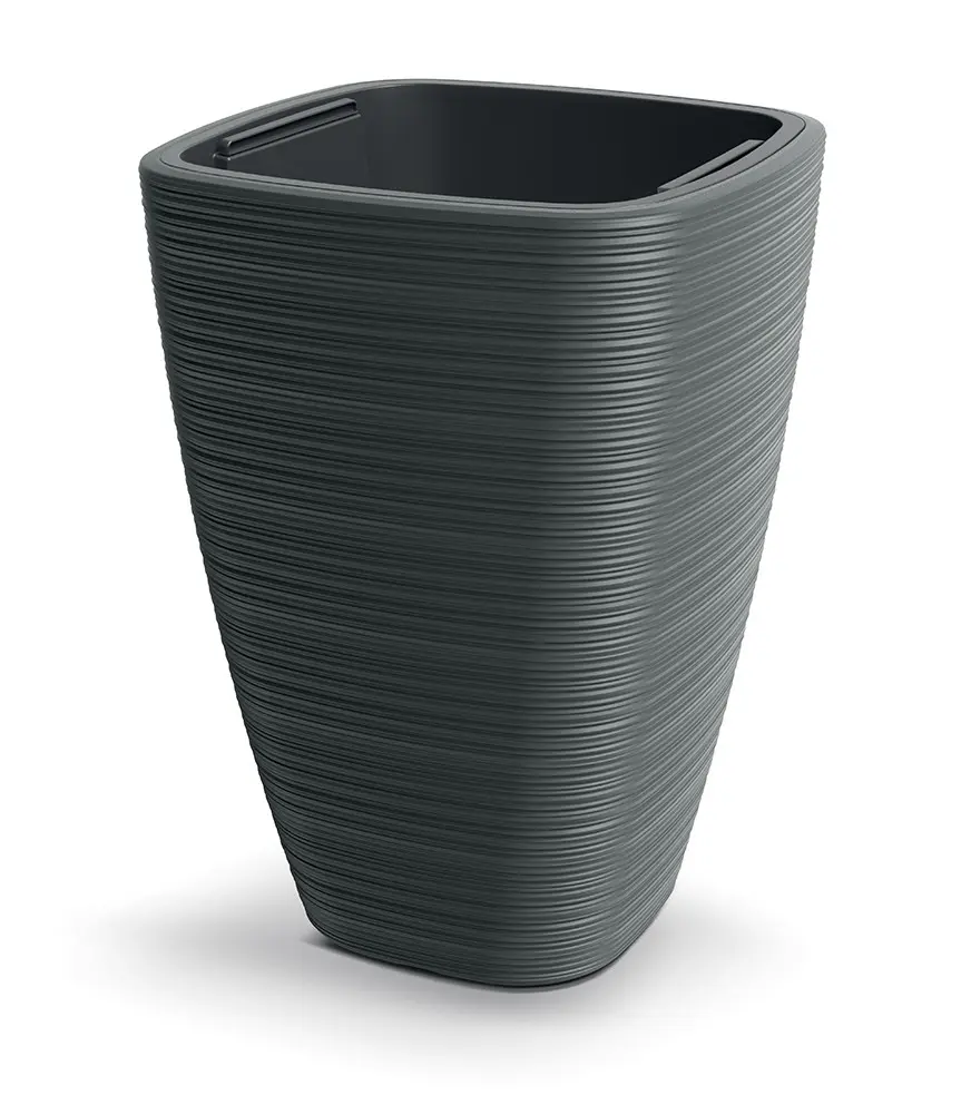 Prosperplast Plastový květináč Venas Square tmavě šedý, varianta 28,9 cm