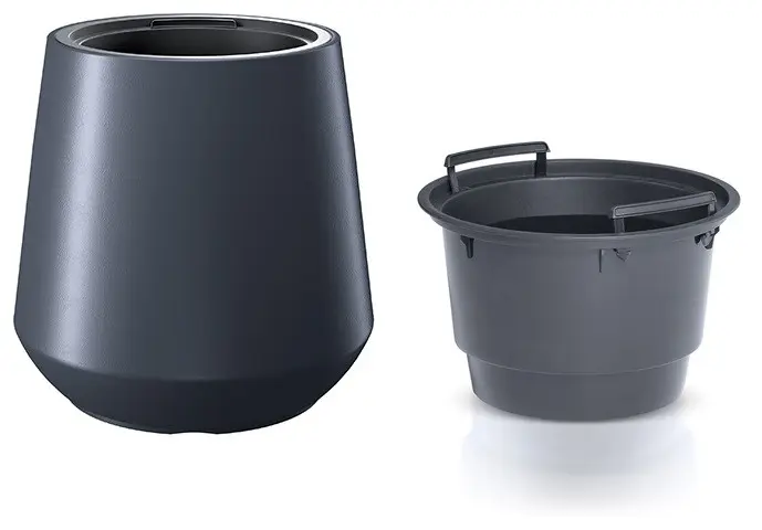 Prosperplast Květináč s vkladem HERO antracit 43,9cm