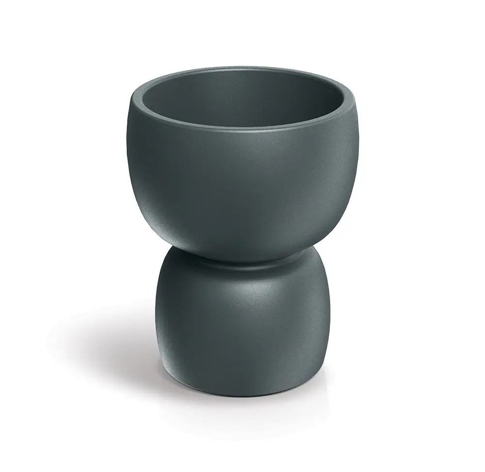Prosperplast Plastový květináč DUALOS ROUNDOS grafitový, varianta 30/25 cm