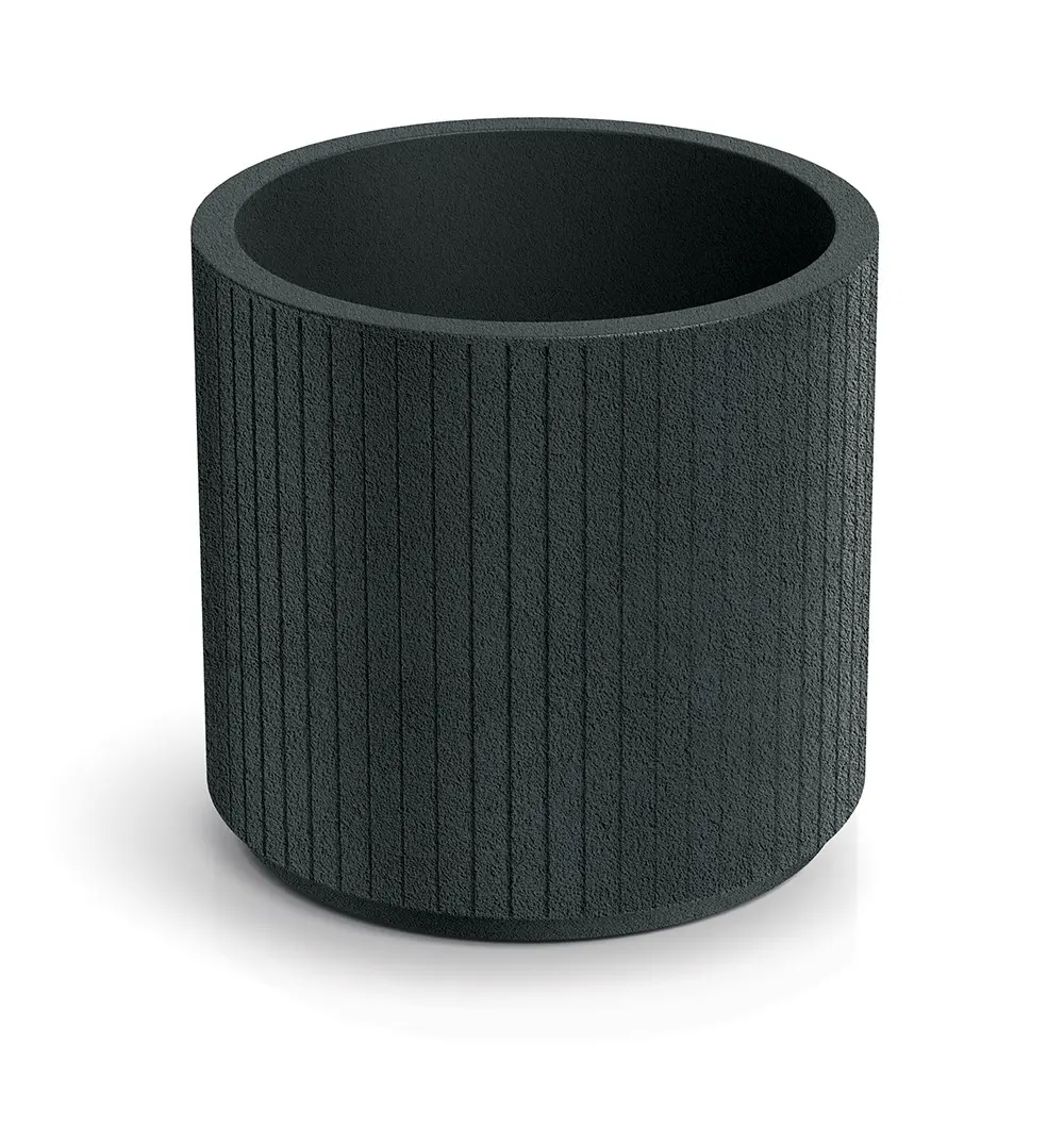 Prosperplast Plastový květináč COROS ROUND tmavě šedý, varianta 48 cm
