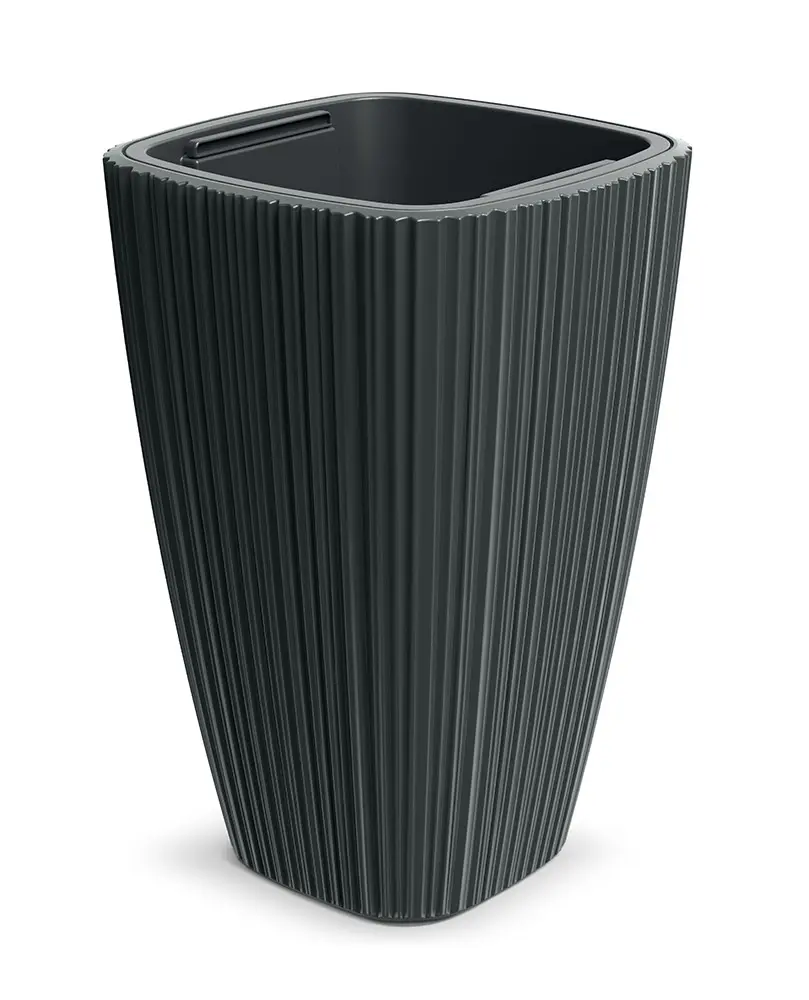 Prosperplast Plastový květináč OROS tmavě šedý, varianta 29 cm