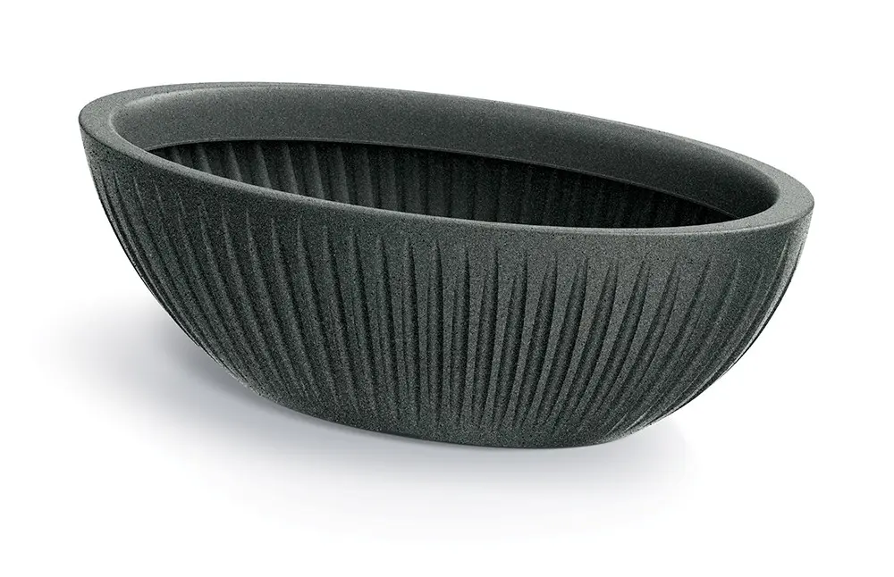 Prosperplast Oválný květináč LATIE 58 cm granitově černý