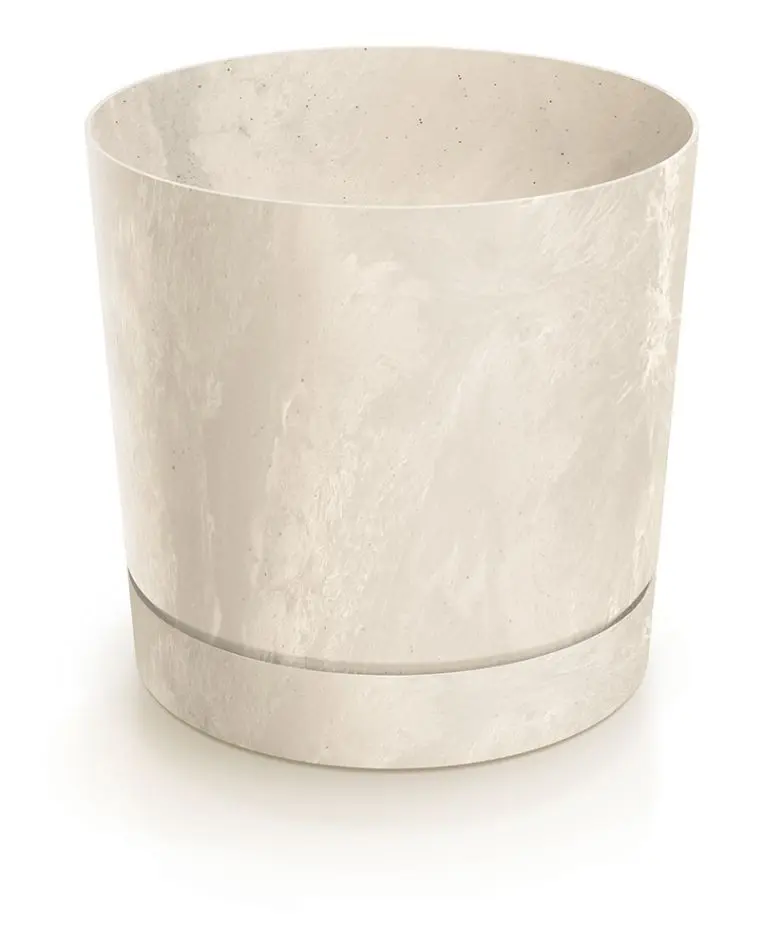 Prosperplast Květináč TUBOS P BETON EFFECT krémový matný, varianta 10,8 cm