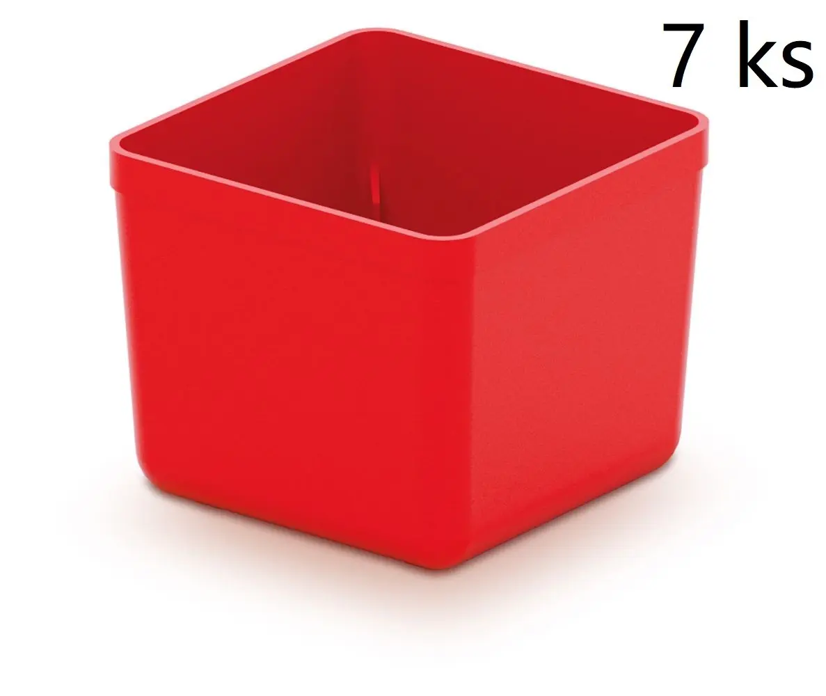 Prosperplast Sada úložných boxů 7 ks UNITEX 5,5 x 5,5 x 16,5 cm červená