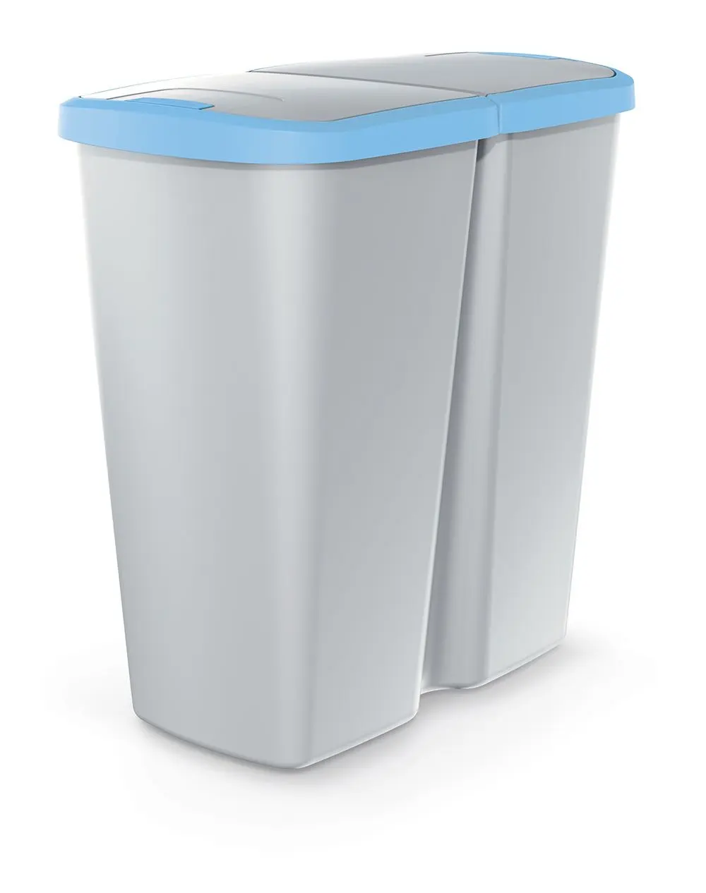 Prosperplast Odpadkový koš COMPACTO DUA popelavý/světle modrý, varianta