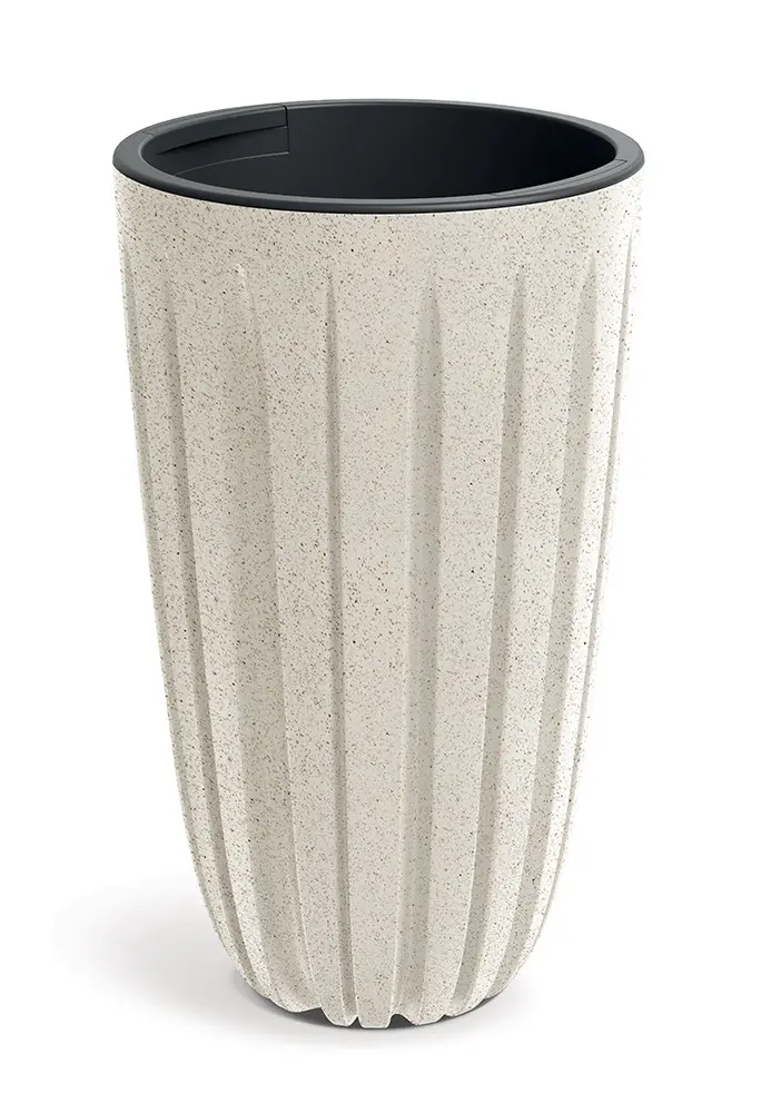 Prosperplast Plastový květináč Warios Eco Wood 29x50 cm bílý