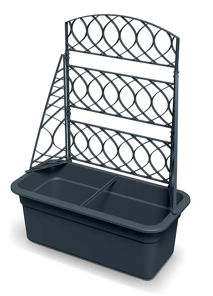 Prosperplast Květináč s pergolou Blomas 58 cm antracitový