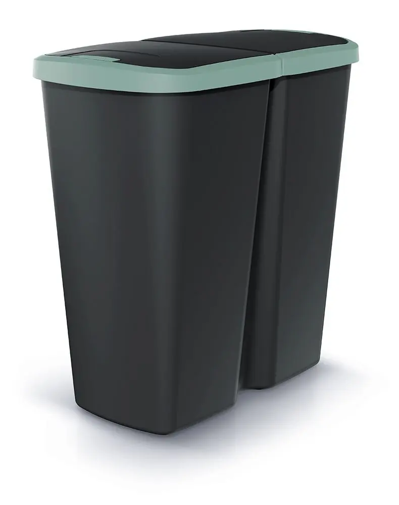 Prosperplast Odpadkový koš COMPACTO DUO černý/zelený, varianta