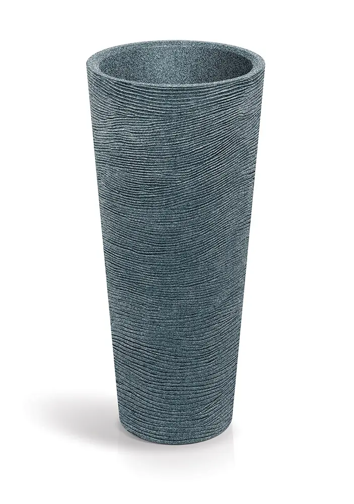 Prosperplast Plastový květináč TUBRAN ROUND SLIM I granitový, varianta 60 cm