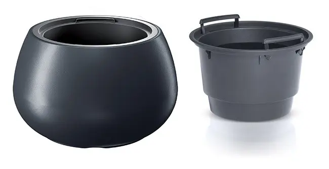 Prosperplast Plastový květináč s vložkou HEOS antracit, varianta 43,6 cm