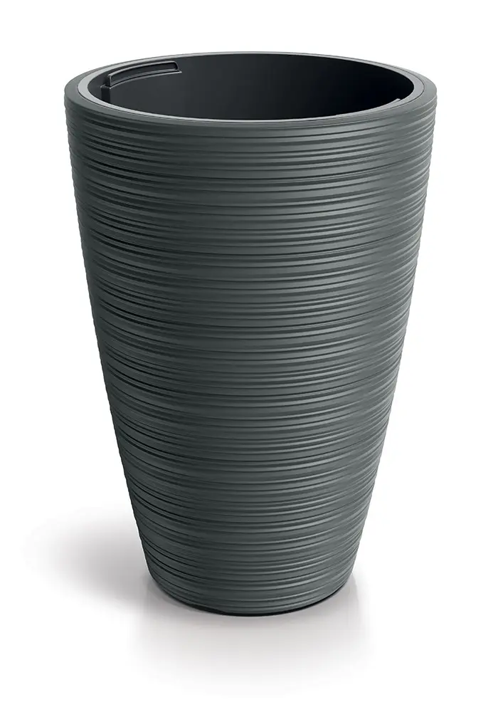 Prosperplast Plastový květináč Venas Round tmavě šedý II, varianta 29,9 cm