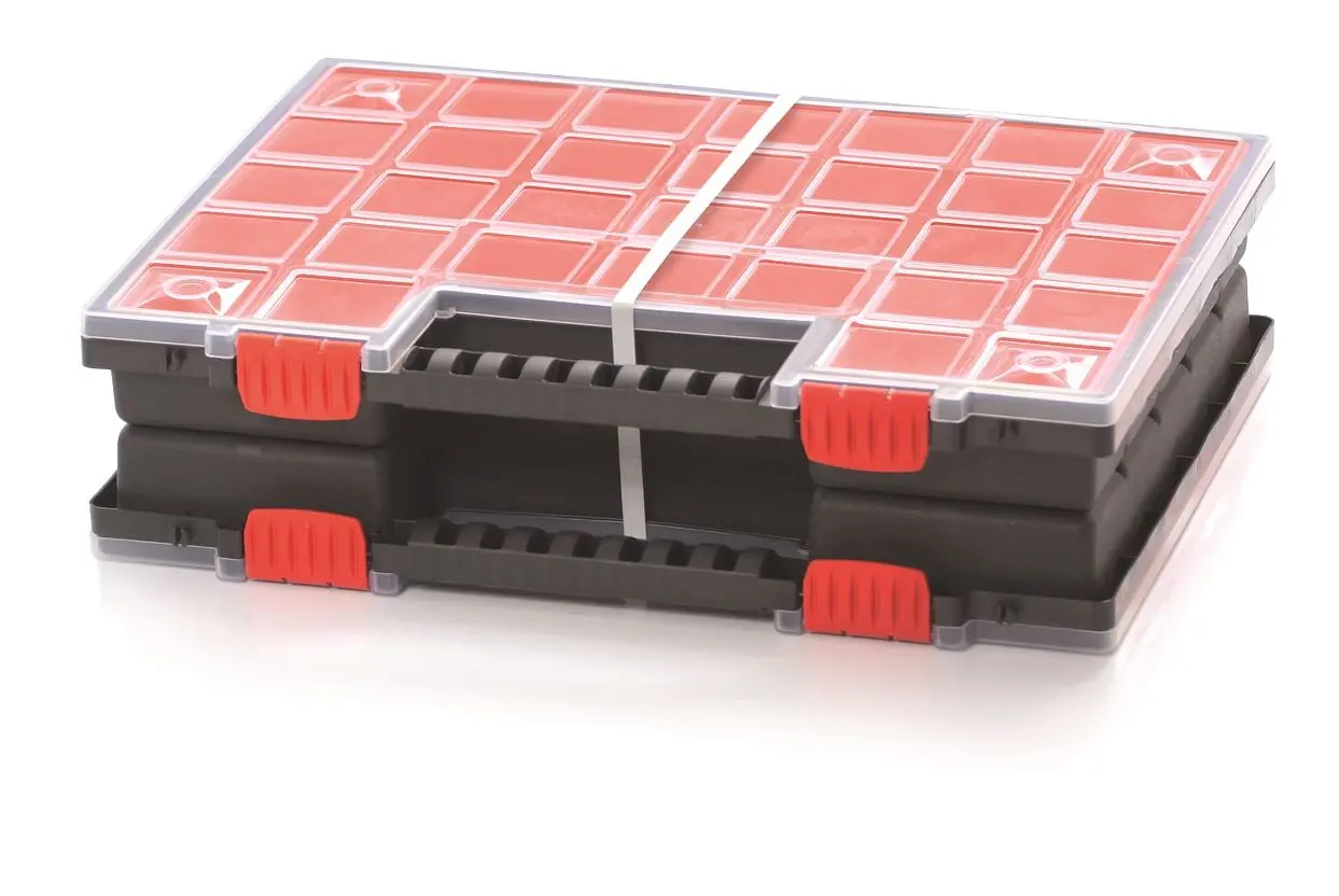 Prosperplast Organizér ZERGOB DUO 39,9 x 30,3 x 10 cm černo-červený