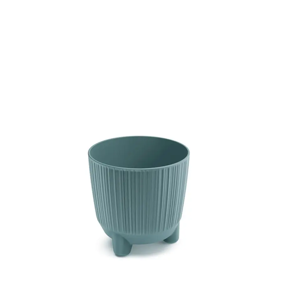 Prosperplast Plastový květináč RYFOS N s nožičkami odstín skandinávská modř matný, varianta 14,5 cm