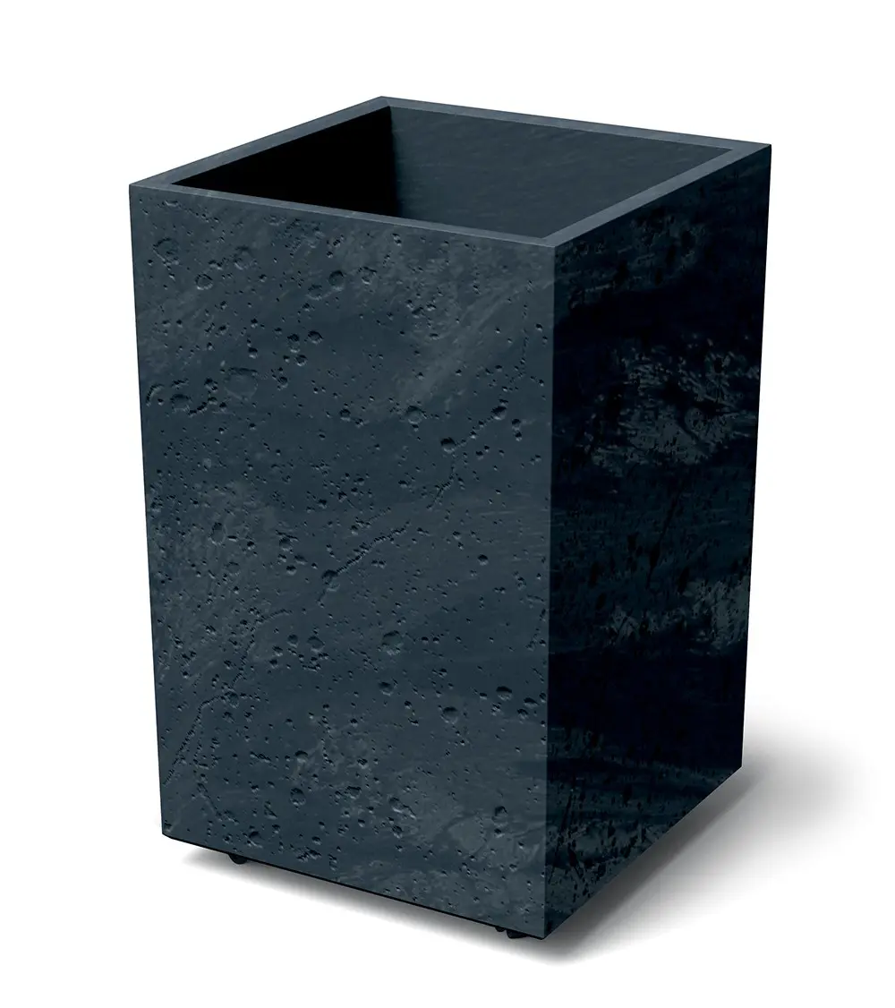 Prosperplast Plastový květináč SIERRAS SQUARE HIGH BETON EFFECT 38,5 cm antracitový