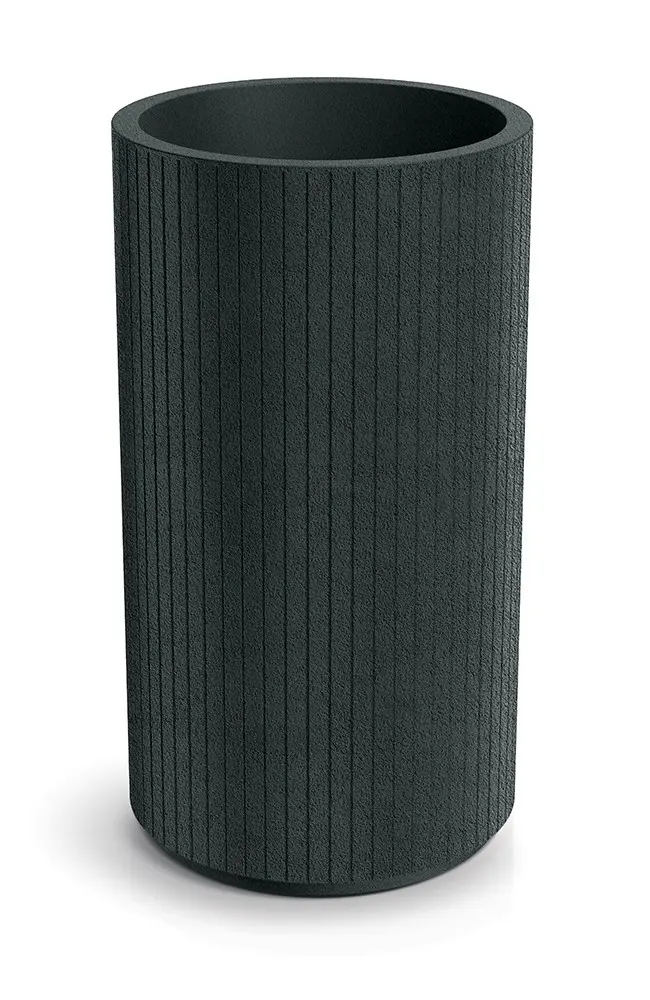 Prosperplast Plastový květináč COROS ROUND HIGH tmavě šedý, varianta 40 cm