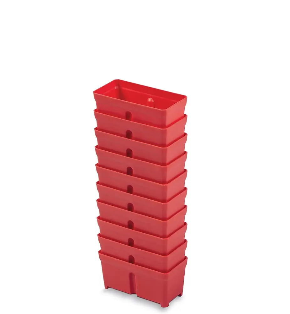 Prosperplast Sada 10 plastových boxů na nářadí TIGER BOX 10,5x5x5 cm červená