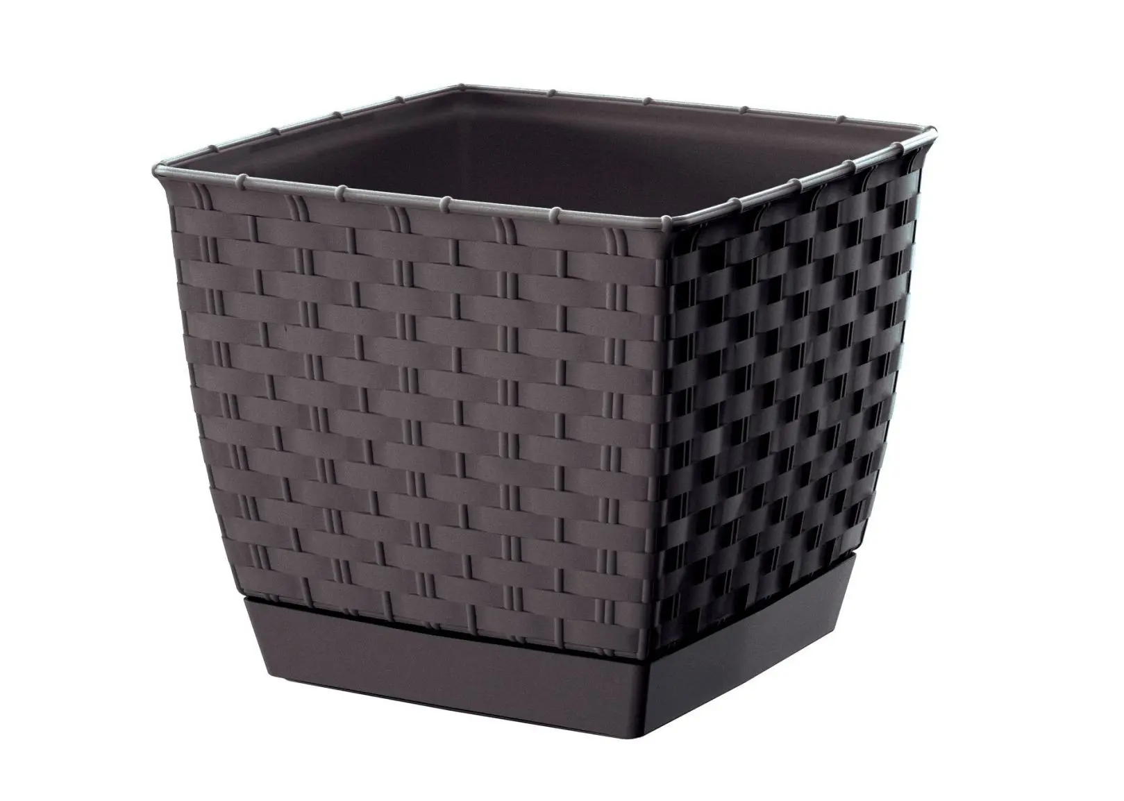 Prosperplast Květináč Ratolla Square umbra, varianta 19 cm