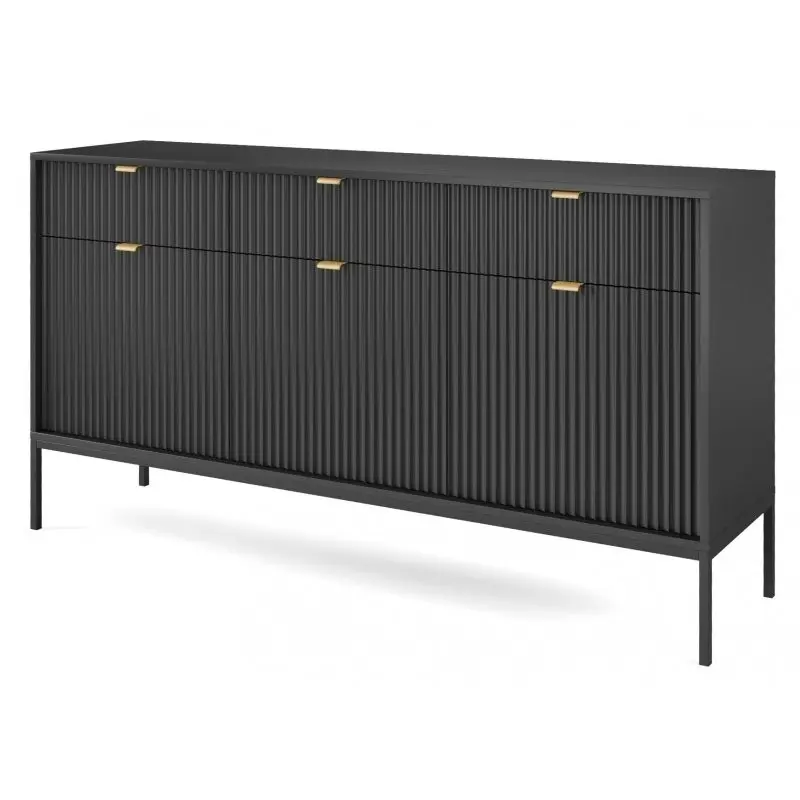 Piaski Komoda Nova 154 cm černá/černý rám