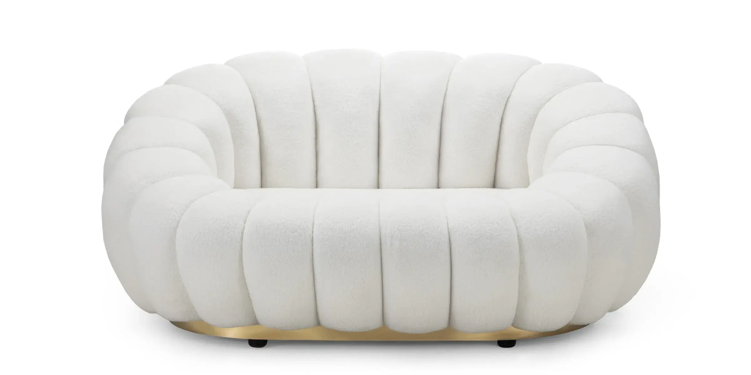 Hector Designová pohovka FIRENCE 145 cm boucle bílá